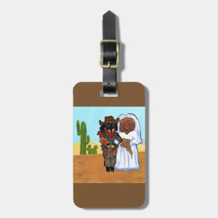 Doxie-Cowboy-Hochzeit Gepäckanhänger