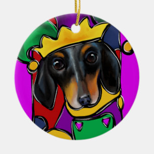 DOXIE  MARDI GRAS           KERAMIK ORNAMENT