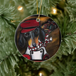 Doxie-Rennfahrer Keramik Ornament