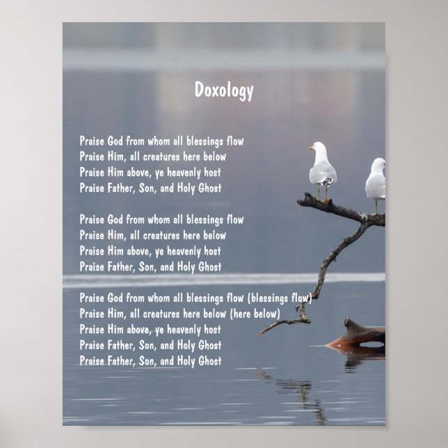 Doxology Church Christian Hymn Art Poster (Devant)