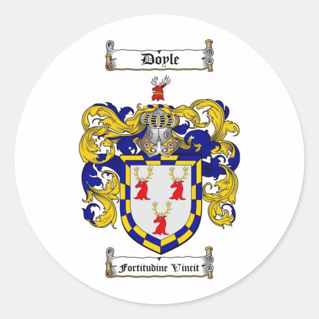 DOYLE-FAMILIENWAPPEN - DOYLCOAT VON WAFFEN RUNDER AUFKLEBER (Vorderseite)