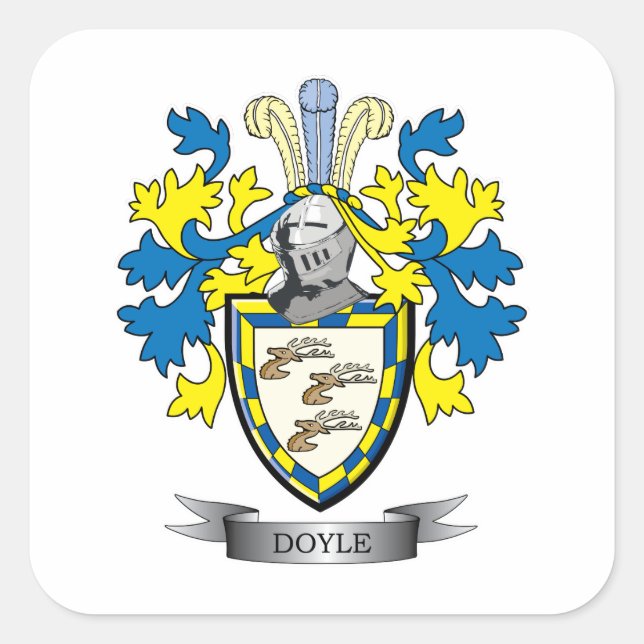 Doyle-Wappen Quadratischer Aufkleber (Vorderseite)
