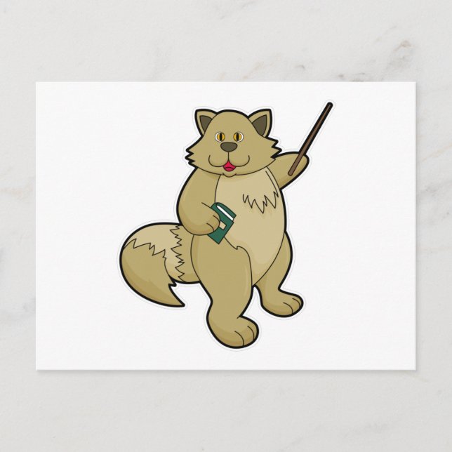 Dozent als Lehrer mit Buch und Zeiger Postkarte (Vorderseite)