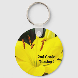 Dozent der zweiten Klasse! Schlüsselkette Blume de Schlüsselanhänger
