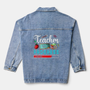 Dozentin in Arbeit Laden neue Lehrerin Gra Jeansjacke