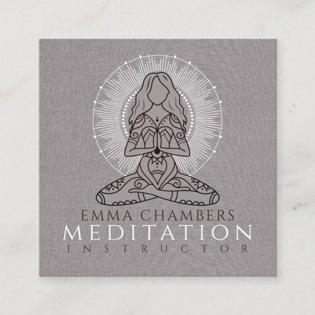 Dozentin Lotus Pose Mandala Quadratische Visitenkarte (Vorderseite)