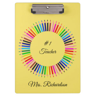 Dozentin Yellow Personalisiert Clipboard Klemmbrett