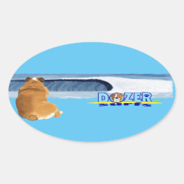 Dozer dankt dem Ozean. Ovaler Aufkleber