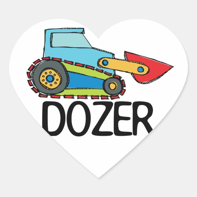 Dozer Herz-Aufkleber (Vorderseite)