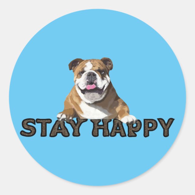 Dozer Surfs Bleibe Happy Stocker Runder Aufkleber (Vorderseite)