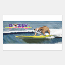 Dozer Surfs eine siegreiche Welle! Rechteckiger Aufkleber