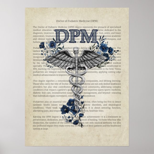 DPM Caduceus Doktor der Medizin Poster (Vorne)