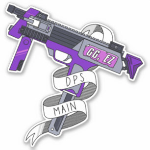 DPS HauptGamer Lila Cartoon Maschinenlaufwerk Aufkleber