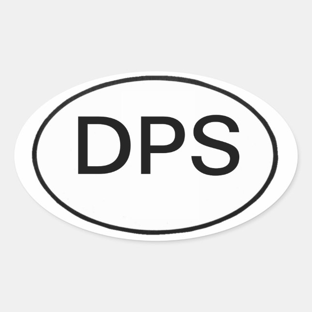 DPS: Internationale Kfz-Regelung. Ovaler Aufkleber (Vorderseite)
