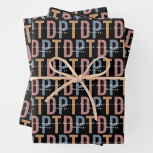DPT Arzt für Physikalische Therapie Retro-Muster Geschenkpapier Set