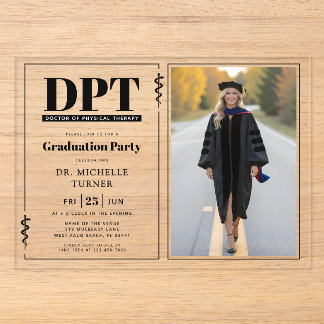 DPT Doctor of Physical Therapy Graduation Photo Acryleinladungen