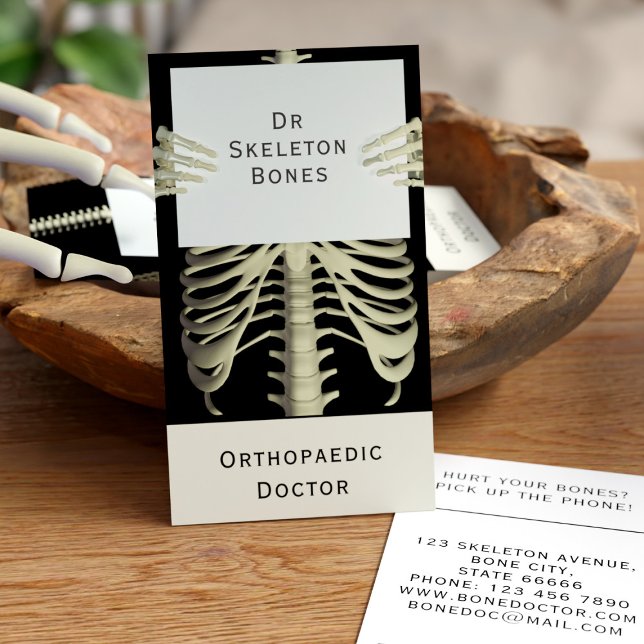 Dr. Bone Specialist Orthopädie Doctor Business Car (Hurt your bones? Pick up the phone! Fun business cards for the bone doctor. Add your details!)