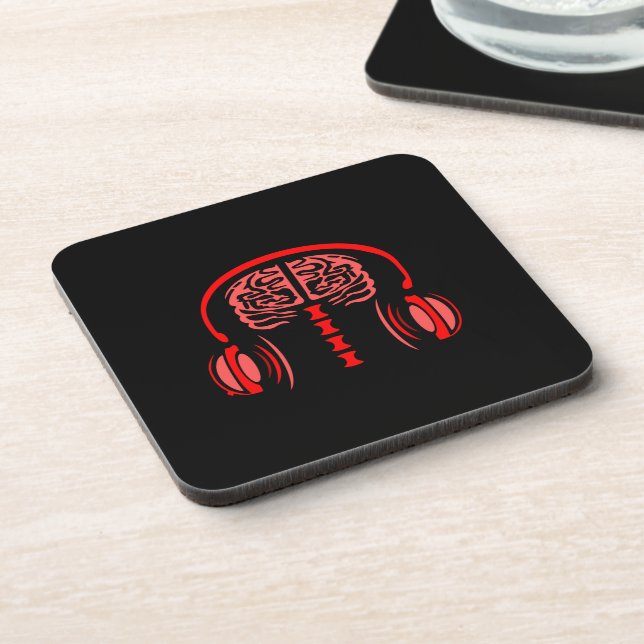 Dr. Brain Tissue Listing to Music Getränkeuntersetzer (Linke Seite)