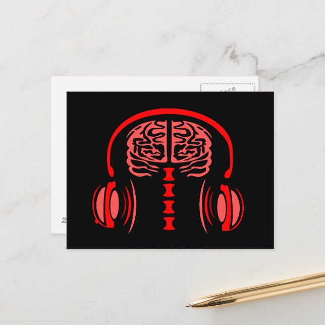 Dr. Brain Tissue Listing to Music Postkarte (Vorderseite/Rückseite Beispiel)