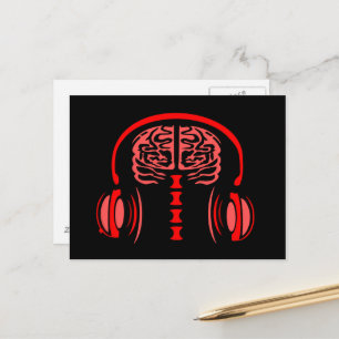 Dr. Brain Tissue Listing to Music Postkarte