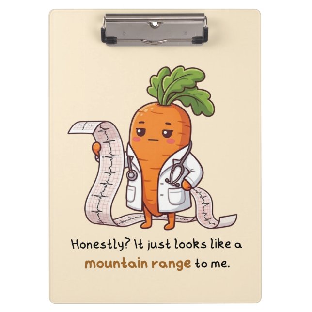 ​Dr. Carrot ECG Funny Medical Clipboard  Klemmbrett (Vorderseite)