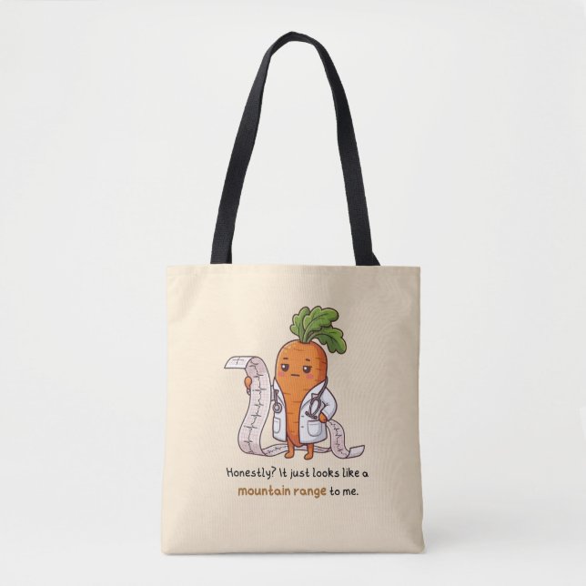  ​Dr. Carrot ECG Mountain Range Funny Medical Tote Tasche (Vorderseite)