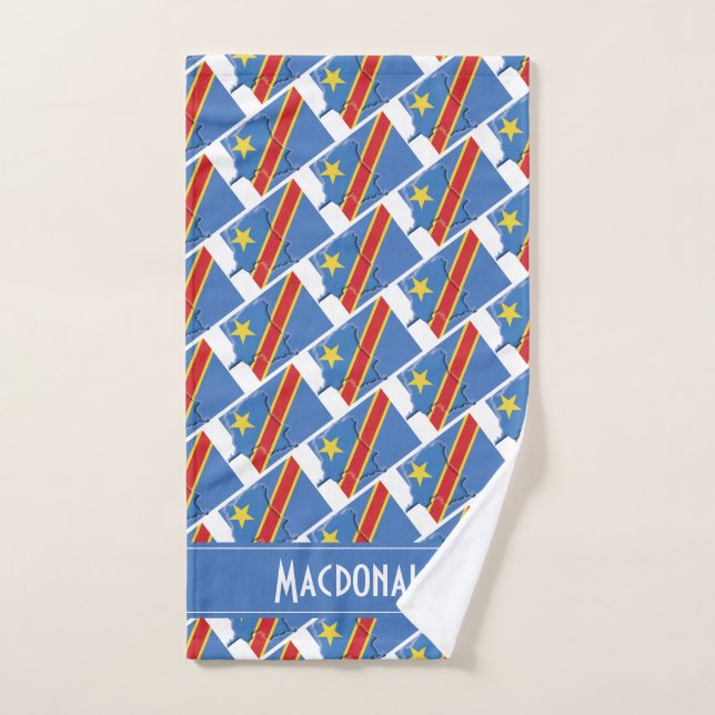 DR. CONGO FLAG MAP Personalisierter Karnevalsport Handtuch (Handtuch)