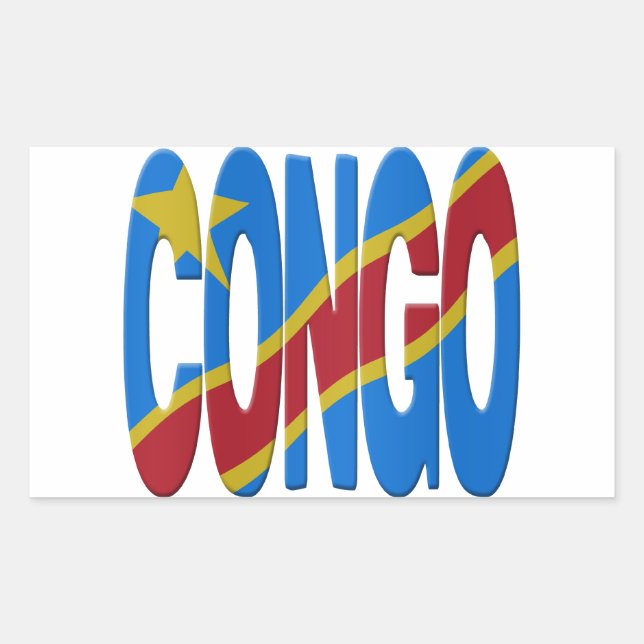DR Congo flag Rechteckiger Aufkleber (Vorderseite)