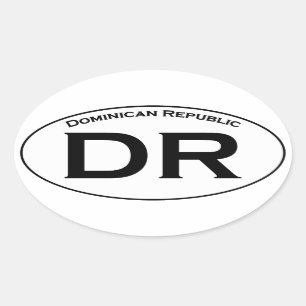 Dr - Dominikanische Republik-Oval-Logo Ovaler Aufkleber