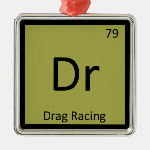 Dr - Drag Racing Sport Chemie Periodensystem Silbernes Ornament
