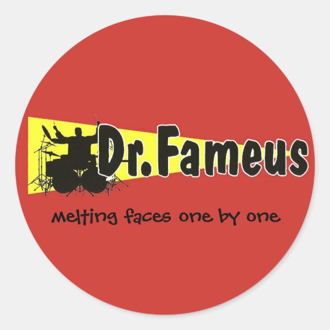 dr.fameus fotografiert schlicht, schmelzen Gesicht Runder Aufkleber (Vorderseite)
