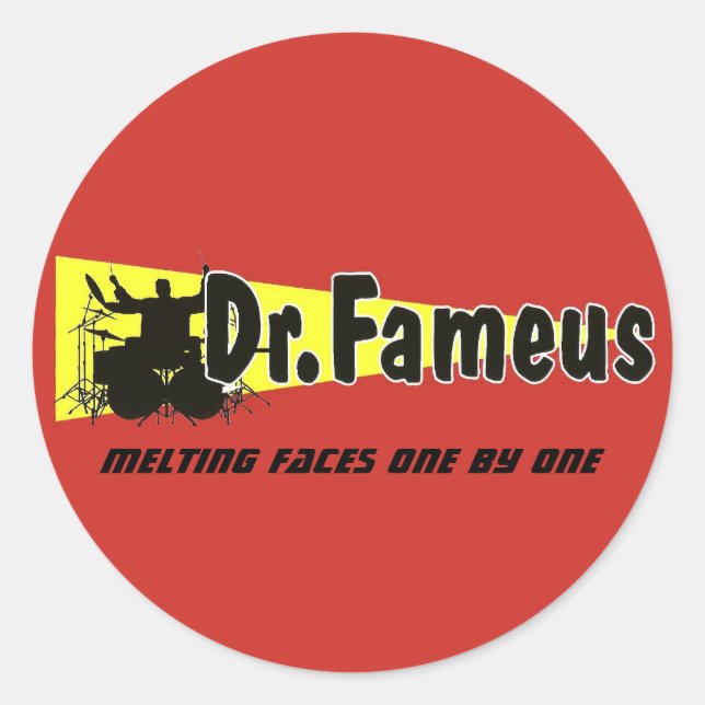 dr.fameus fotografiert schlicht, schmelzen Gesicht Runder Aufkleber (Vorderseite)