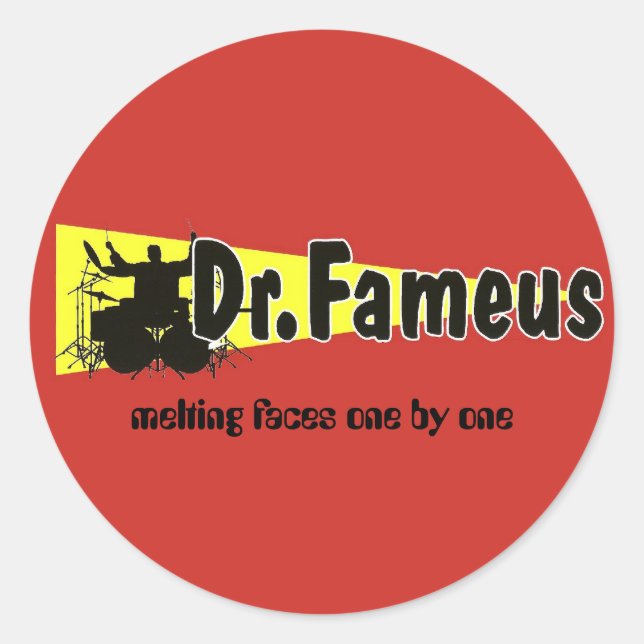 dr.fameus fotografiert schlicht, schmelzen Gesicht Runder Aufkleber (Vorderseite)