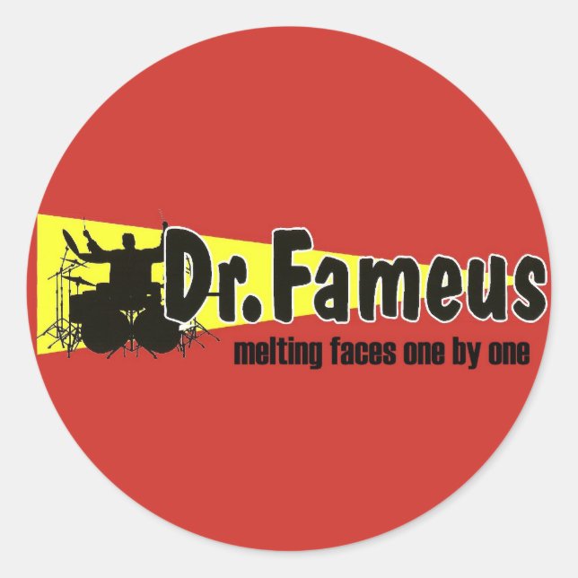dr.fameus photoshoped 2 copy runder aufkleber (Vorderseite)