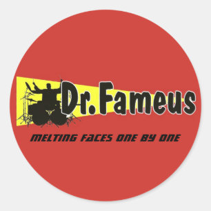 dr.fameus photoshoped schlichte, schmelzende runder aufkleber