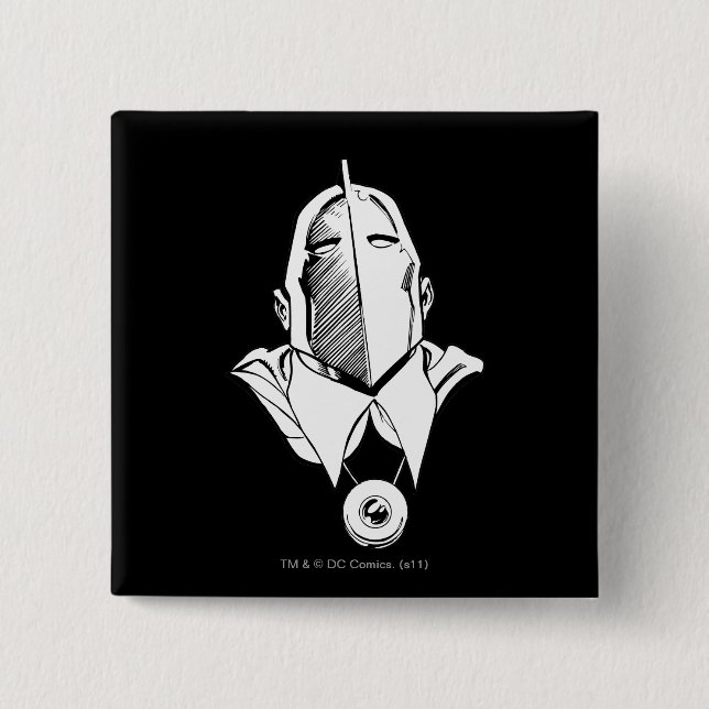 Dr. Fate Mask Kontur Button (Vorderseite)