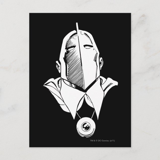 Dr. Fate Mask Kontur Postkarte (Vorderseite)