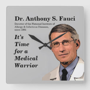 Dr. Fauci, es ist Zeit für einen medizinischen Kri Quadratische Wanduhr