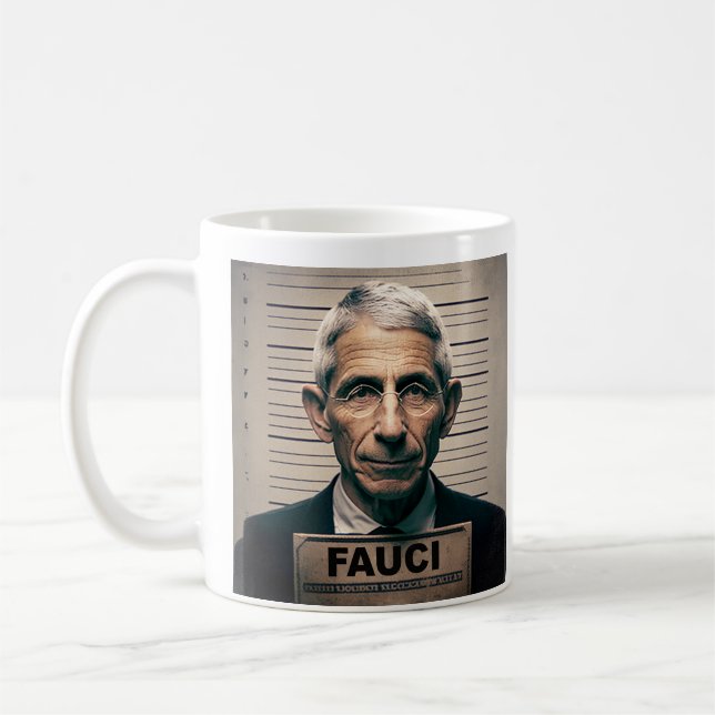 Dr. Fauci Mugshot Kaffeetasse (Links)