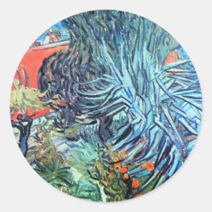 Dr. Gachets Garten, Auvers von Vincent van Gogh Runder Aufkleber