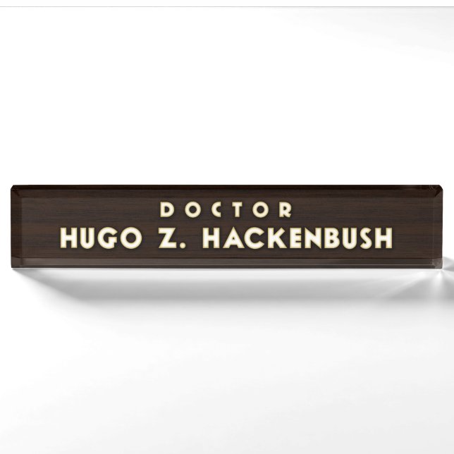 Dr. Hackenbush Desk Nameplate Namensplakette (Vorderseite)