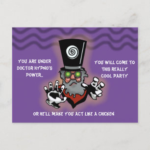 DR HYPNO-PARTY EINLADUNG von Jetpackcorps Postkarte