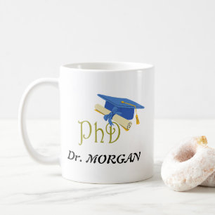 Dr. (Ihr Name) Doktorand Glückwunsch Kaffeetasse
