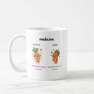 Dr. Karotte Vorher & Nachher Med Lustiger Medizin- Kaffeetasse