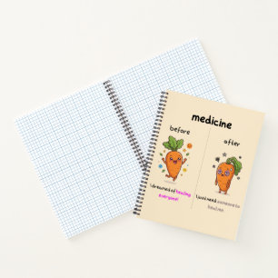 Dr. Karotte Vorher Nachher Medizin Lustige Medizin Notizbuch