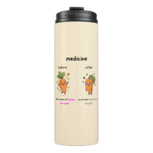 Dr. Karotte Vorher & Nachher Medizin Lustiger Ther Thermosbecher