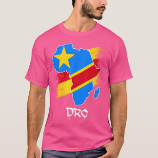 Dr. Kongo Flag in Africa Map Liebe RDC Republik T-Shirt