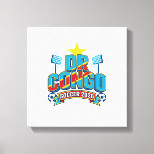 DR Kongo Fußball 2026 Fußball Fett Land Typographi Leinwanddruck