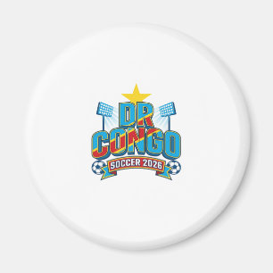 DR Kongo Fußball 2026 Fußball Fett Land Typographi Magnet