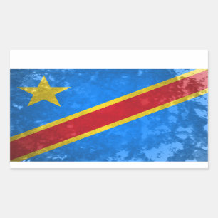 DR Kongo Rechteckiger Aufkleber